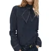 Mango Tie Neck Denim Button-up Shirt In Multi