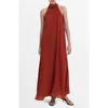 Mango Tie Neck Sleeveless Maxi Dress In Red