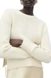Mango Tie Slit Crewneck Sweater In Neutral