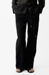 Mango Tie Waist Wide Leg Linen Pants