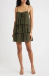 Mango Tiered Minidress In Multi