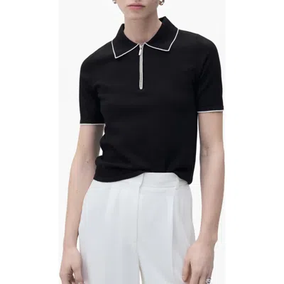 Mango Tipped Short Sleeve Polo Sweater