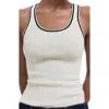 Mango Knitted Top With Contrast Details In White