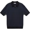 MANGO MANGO TIPPED ZIP PLACKET COTTON POLO