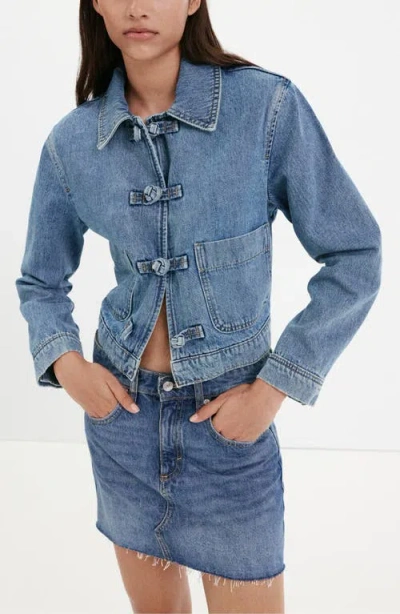 MANGO MANGO TOGGLE CROP DENIM JACKET