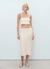 Mango Top À Fleurs En Relief Blanc - Femme - L -