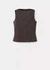 Mango Top Ajusté À Pois In Marron