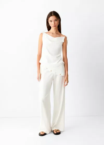 Mango Top Ajusté Asymétrique In White