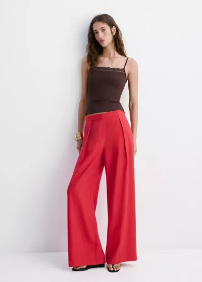 Mango Top Ajusté Détail De Dentelle In Brown