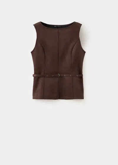 Mango Top Ante In Marron