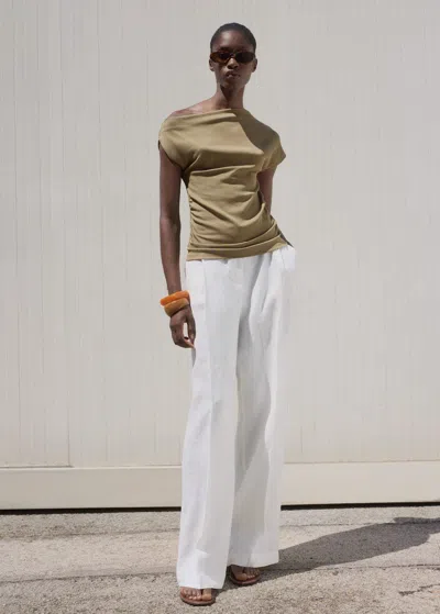 Mango Top Asymétrique Cintré Kaki - Femme - L -  In Brown
