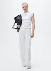 Mango Asymmetrical Draped Top White In Blanc