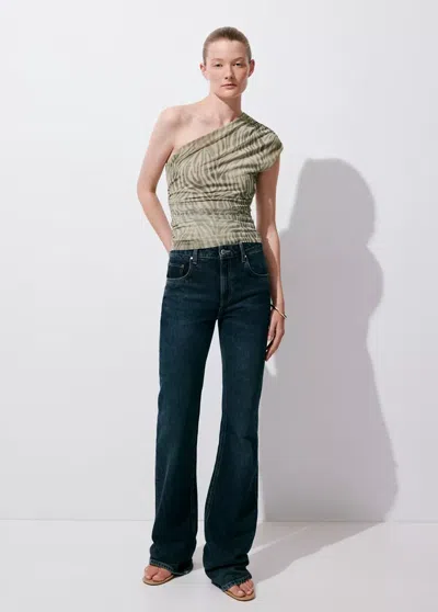 Mango Top Asymétrique Imprimé In Multi