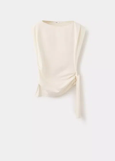 Mango Top Asymétrique Naud In Écru