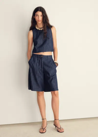 Mango Top Bleu - Femme - L -