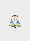 Mango Gradient Triangle Bikini Top In Multi