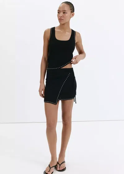 Mango Tank Top With Stud Detail In Black