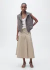 Mango Strap Linen Top Ecru