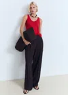 Mango Top Bretelles Lin Rouge - Femme - Xl -