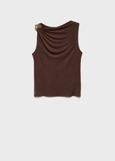 Mango Top Chocolat - Femme - Xl -