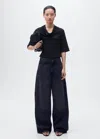 Mango Top Col Drapé Noir - Femme - Xl -  In Black