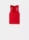 Mango Top Côtelé Ajusté In Red