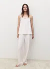 Mango Cotton Top With Lace Straps White In White