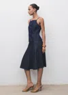 Mango Buttoned Denim Top In Blue