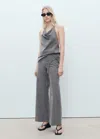 Mango Open-back Draped Top Grey In Gris