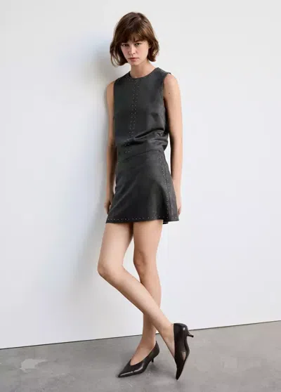 Mango Top Droit À Clous In Gray
