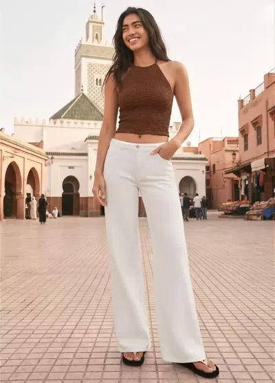 Mango Top Emmanchures Américaines À Fronces In Brown