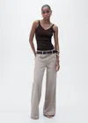 Mango V-neck Knit Top Chocolate
