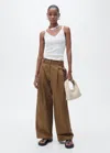 Mango Knit Thin Strap Tank Top In Ecru