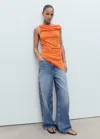 Mango Draped Sleeveless Knit Top