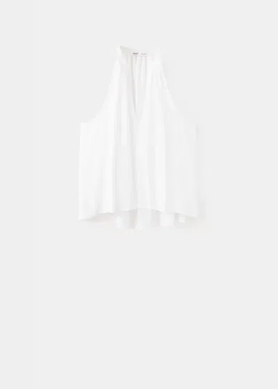 Mango Top Fluide Asymétrique In White