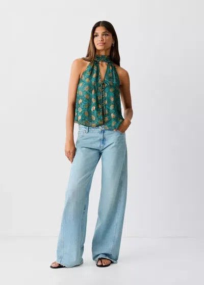 Mango Top Halter Imprimé