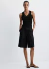 Mango Top Lyocell Dentelle In Black