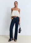 Mango Ruffle Knit Crop Camisole