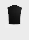 Mango Perkins-neck Knitted Top In Black
