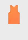 Mango Ribbed Halter Neck Top Pastel Orange
