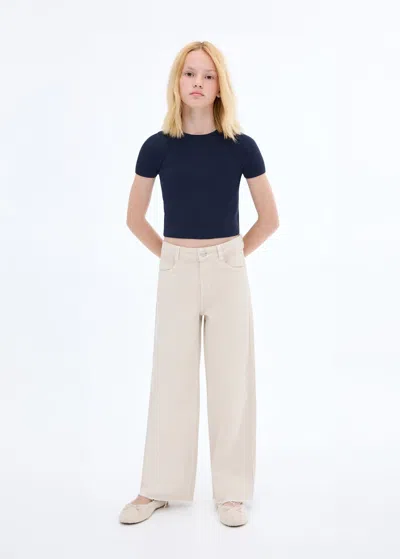 Mango Top Maille Côtelée Bleu Marine - Enfants - 13-14 Ans -  Kids In Metallic