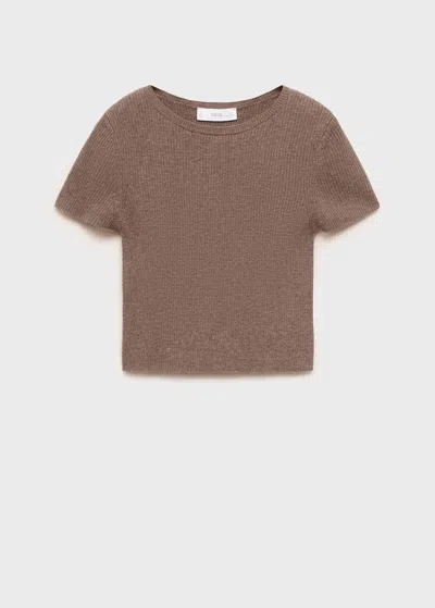 Mango Top Maille Côtelée Marron - Enfants - 13-14 Ans -  Kids In Brown