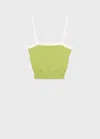 Mango Top Maille Dos Croisé Vert Pastel - Femme - L -  In Green