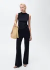 Mango Fine-knit Top In Blue