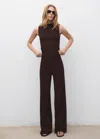 Mango Fine-knit Top In Brown