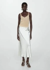 Mango Lurex Knitted V-neck Top Gold In Neutral