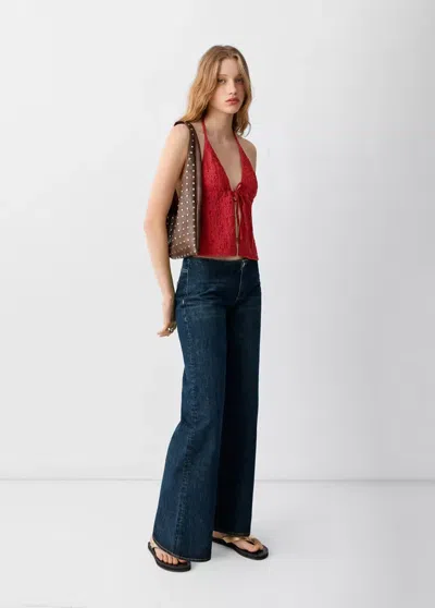 Mango Top Naud Et Dos Ouvert In Red