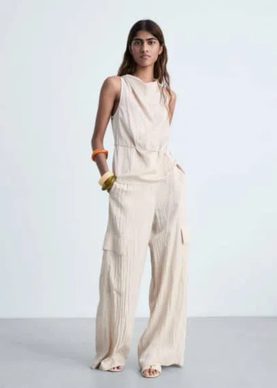 Mango Top Sable - Femme - L -  In Sable
