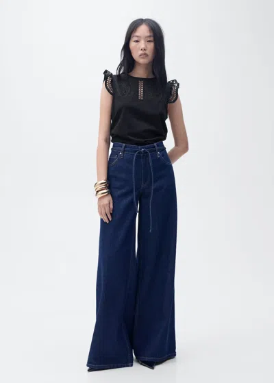 Mango Top Noir - Femme - Xl -