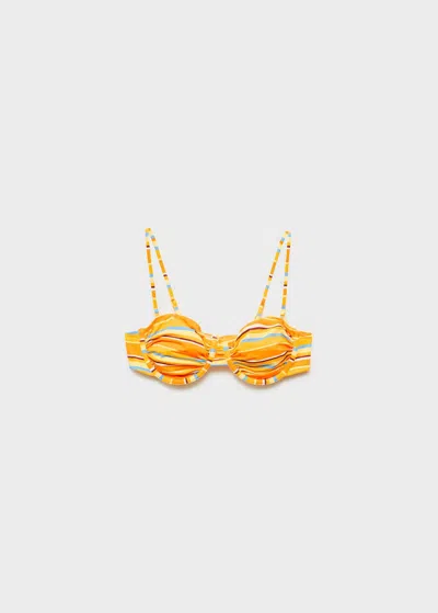 Mango Structured Bikini Top In Yellow